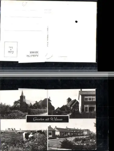 305468,Wilsum Kirche Häuser Kühe Rinder Mehrbildkarte