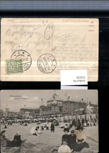 314230,Den Haag Scheveningen Strand en Kurhaus Strandleben