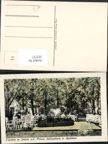 335737,Voortuin fontein a.d. Prinses Julianatoren te Apeldoorn Brunnen