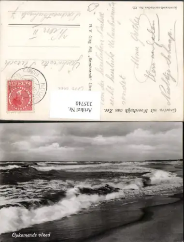 335740,Noordwijk aan Zee Opkomende vloed Strand Wellen