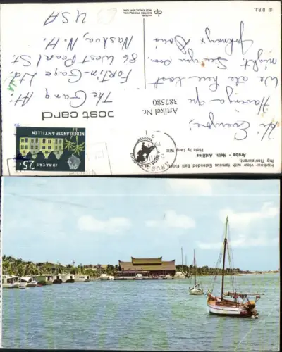 387580,Netherlands Antilles Antillen Aruba Harbour with Extendes Bali Floating Restaurant