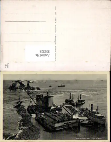 536228,Netherlands Het Sluiten De Vlieter Kran Technik Schiff Dambau Damm