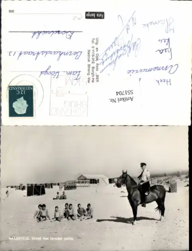 551704,Haamstede Pferd am Strand Strandleben Polizei Polizist