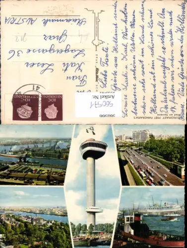 560571,Mehrbild Ak Netherlands Rotterdam Euromast met Panoramas Stad en havens