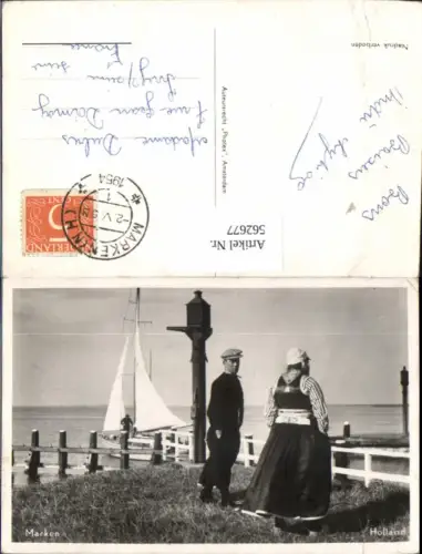 562677,Netherlands Marken Holland Tracht Segelboot
