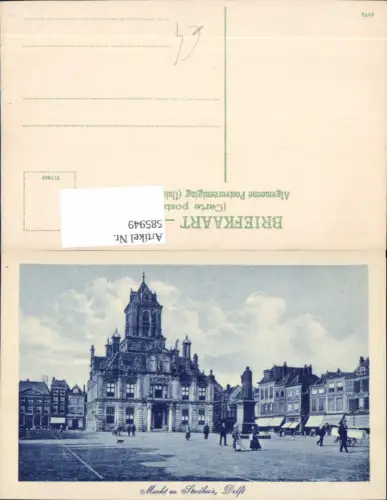 585949,Markt en Stadhuis Delft Nederland