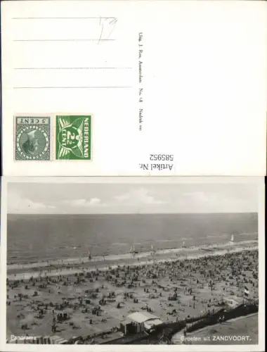 585952,Foto Ak Groeten uit Zandvoort Panorama Strand Strandleben Nederland