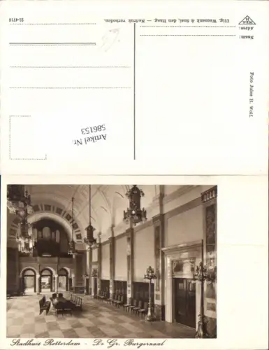 586153,Rotterdam Stadhuis Lampen Luster Burgerzaal