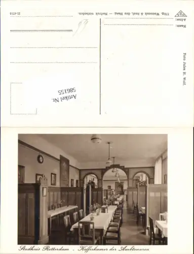 586155,Rotterdam Stadhuis Uhr Interieur Koffiekamer