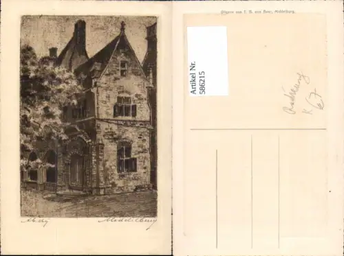 586215,Künstler Ak Radierung F. B. Den Boer Middelburg Netherlands