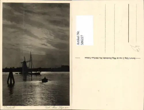 586227,Dordrecht Oude Maas Lage zon Windmühle Ruderboot Boot Netherlands