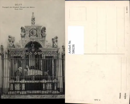 586236,Delft Praalgraf van Elisabeth Morgan-van Marnix Oude Kerk Grab Gruft