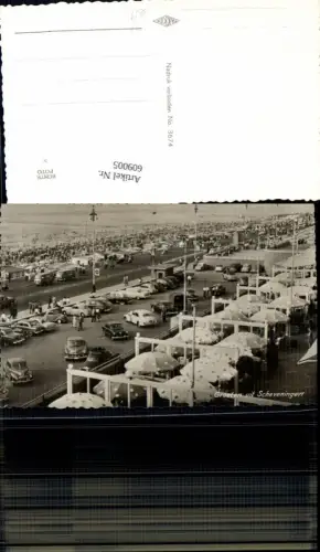 609005,Foto Ak Groeten uit Scheveningen Parkplatz Auto Strand Netherlands