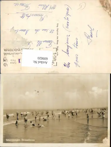609020,Foto Ak Scheveningen Strandleven Strandleben Strand Netherlands