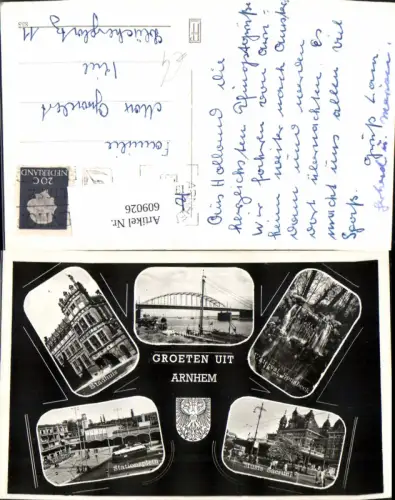 609026,Mehrbild Ak Groeten uit Arnhem Stadthuis Musis Sacrum Netherlands