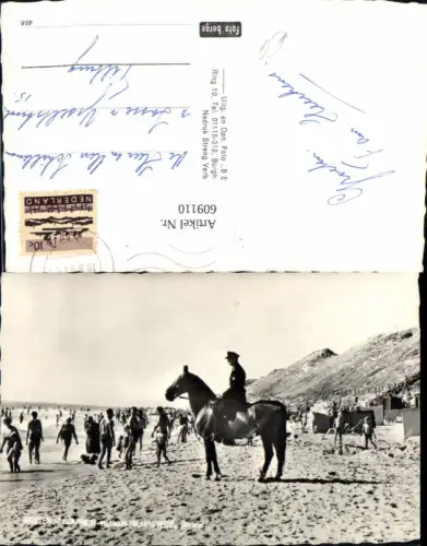 609110,Foto Ak Westenschouwen-Burgh Haamstede Strand Pferd Strandleben Netherlands