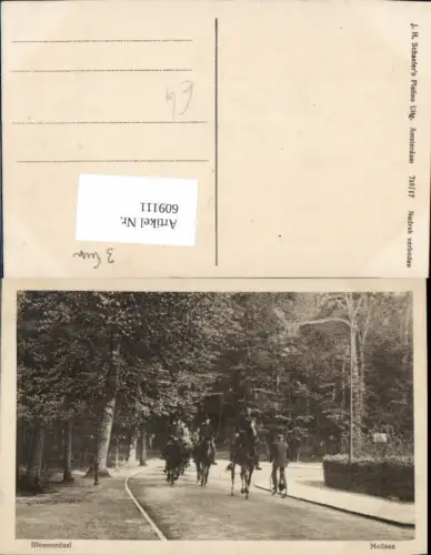 609111,Bloemendaal Mollaan Soldaten auf Pferden Reiten Netherlands