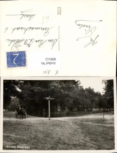 609112,Foto Ak Gorssel Zessprong Kutsche Wegweiser Netherlands
