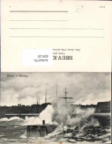 609120,Allingen en Stormdag Schiff Küste Brandung Sturm Netherlands