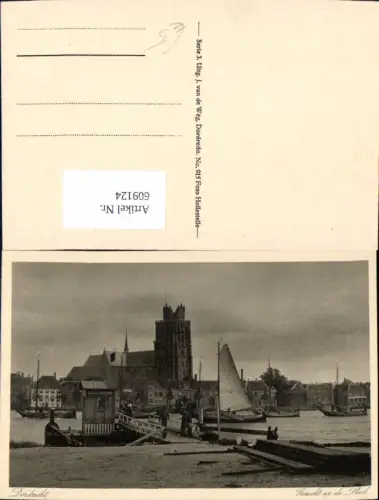 609124,Dordrecht Gezicht op de Stad Segelboot Kirche Netherlands