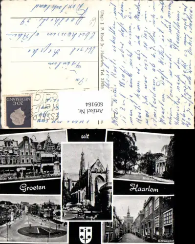 609164,Mehrbild Ak Groeten uit Haarlem Houtplein Kerkstraat Netherlands