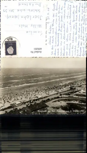 609201,Foto Ak Zandvoort aan Zee Panorama v. a. De Uitzichttoren Strand Strandleben Netherlands