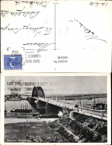 609240,Nijmegen Waalbrug Brücke Schiffe Netherlands