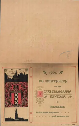 611673,Riesen-AK Amsterdam De Ambtenaren Telegraphenstation