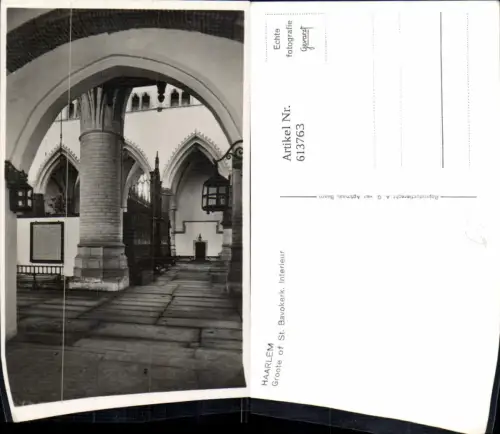 613763,Foto Ak Haarlem Groote of St Bavokerk Interieur Kirche Innen Netherlands