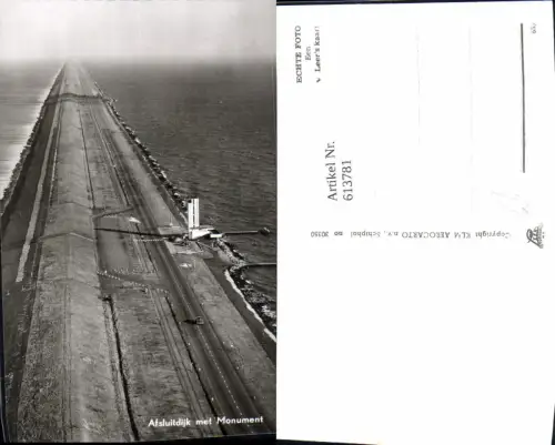 613781,Foto Ak Afsluitdijk met Monument Abschlussdeich Damm Netherlands
