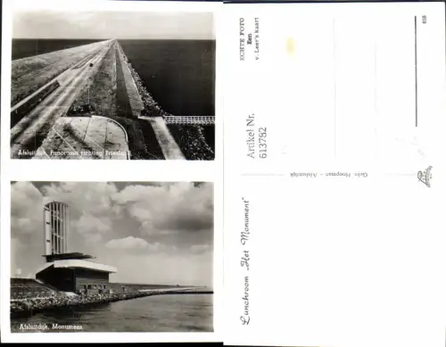 613782,Mehrbild Ak Afsluitdijk Panorama richting Friesland Monument Abschlussdeich Damm Netherlands