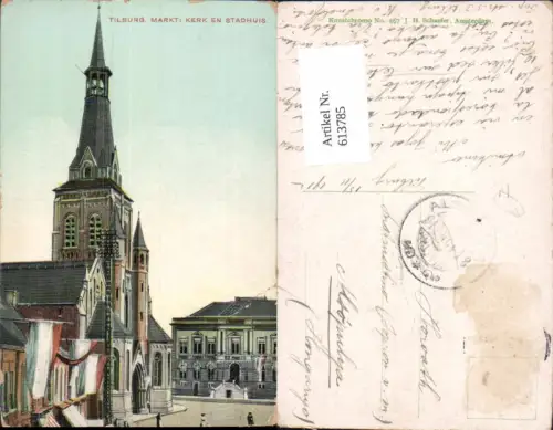 613785,Tilburg Markt Kerk en Stadthuis Kirche Netherlands