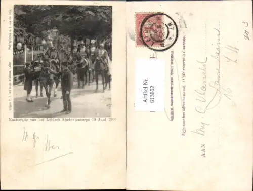 613802,Leiden Maskerade van het Leidsch Studentencorps 1900 Pferde Netherlands