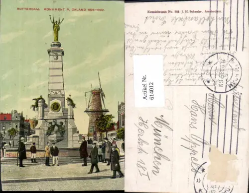614012,Rotterdam Monument P. Caland Denkmal Netherlands