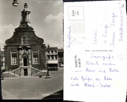 614018,Foto Ak Schiedam Raadhuis VW Käfer Netherlands