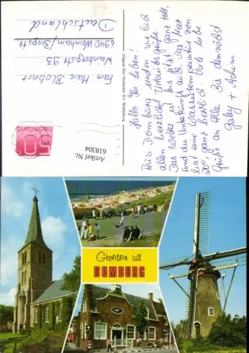 618304,Mehrbild Ak Domburg Windmühle Kirche Netherlands