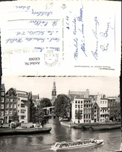 630369,Foto Ak Amsterdam Binnen-Amstel en Groenburgwal Schiffe Netherlands