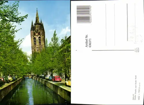 636371,Delft Oude-Delft met Oude-Kerk Kirche VW Käfer Netherlands