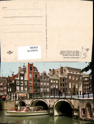 636380,Amsterdam Holland Singel met brug Torensluis Boot Schiff Brücke Netherlands