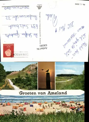 636381,Mehrbild Ak Groeten van Ameland Strand Strandleben Netherlands