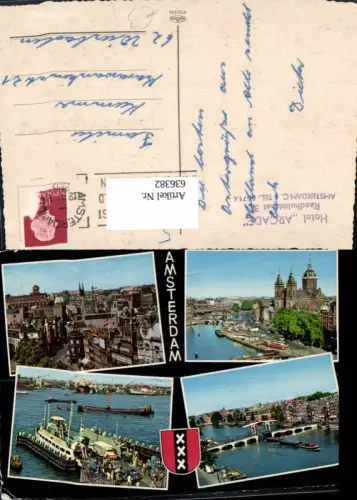 636382,Mehrbild Ak Amsterdam Holland Hafen Schiffe Brücke Netherlands