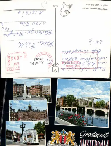 636387,Mehrbild Ak Amsterdam Holland Magere Brug Brücke Netherlands