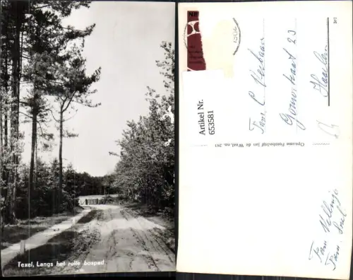 653581,Foto Ak Texel Langs het rulle bospad Nederlands