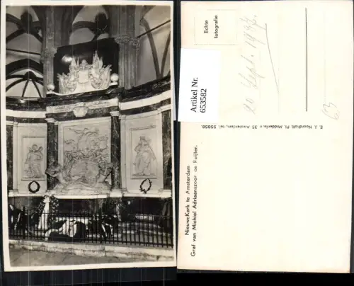 653582,Foto Ak Nieuwe Kerk te Amsterdam Sarkophag Graf v. Michiel Adriaanszoon de Ruijter Nederlands