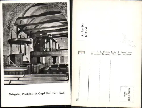 653584,Foto Ak Dwingeloo Preekstoel en Orgel Ned. Herv. Kerk Orgel Nederlands