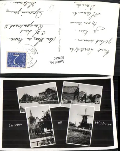 653610,Mehrbild Ak Groeten uit Wijdenes Windmühle Nederlands