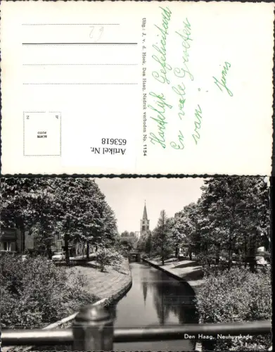 653618,Foto Ak Den Haag Neuhuyskade Brücke Kirche Nederlands
