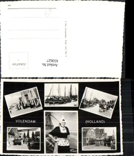 653627,Mehrbild Ak Volendam Holland Segelboote Tracht Nederlands