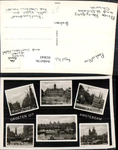 653643,Mehrbild Ak Groeten uit Amsterdam Centraal Station Raadhuisstraat Nederlands