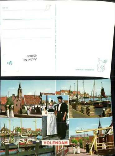 657076,Mehrbild Ak Volendam Holland Tracht Boote Hafen Nederlands